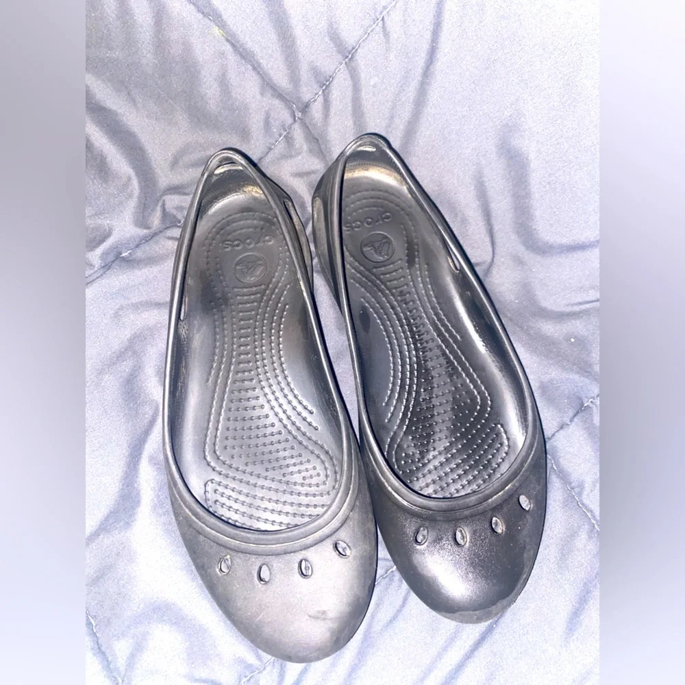 Crocs black ballet flats. Size 9